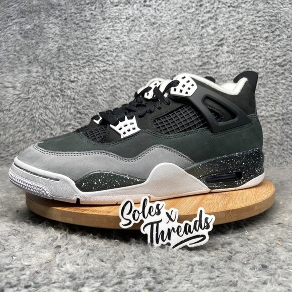 Air Jordan 4 Retro \'Fear\' 2024 Size 12 Men Black White Pure Platinum FQ8138-002 main image 6